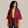 Bedruckter Viskose AMAYA Violett / Rot